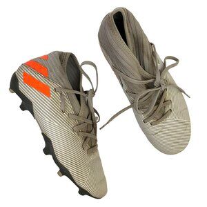 Adidas Nemeziz Soccer Cleats Gray Orange Striped Athletic Sports Shoes Boys 4